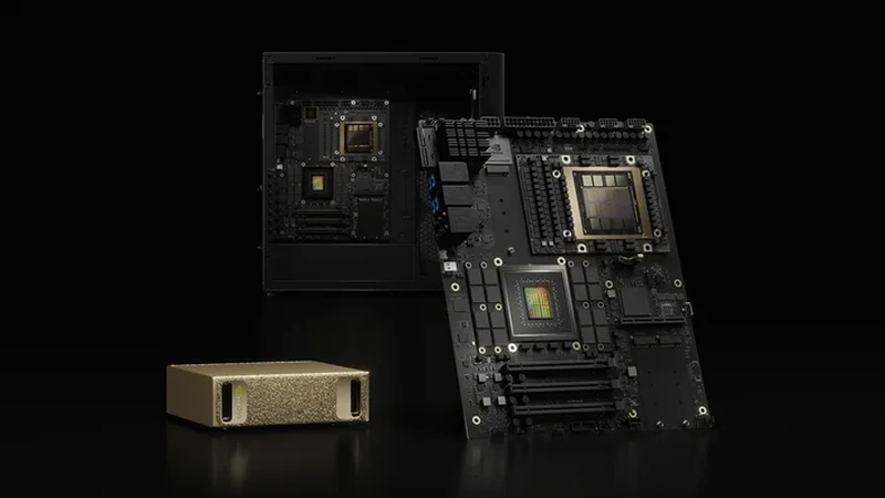 NVIDIA DGX Spark dark product shot — compact desktop AI workstation