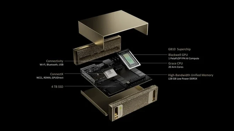 NVIDIA DGX Spark exploded view — Grace Blackwell chip architecture